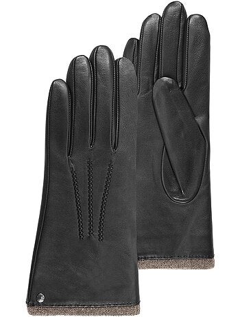 Gants en cuir d'agneau pleine fleur, doublés cachemire femme isotoner