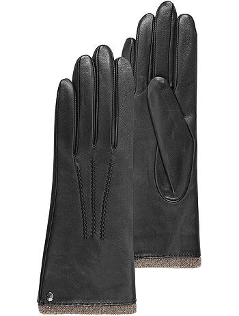 Gants en cuir d'agneau pleine fleur, doublés cachemire femme isotoner