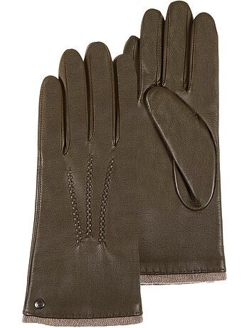 Gants en cuir d'agneau pleine fleur, doublés cachemire femme isotoner