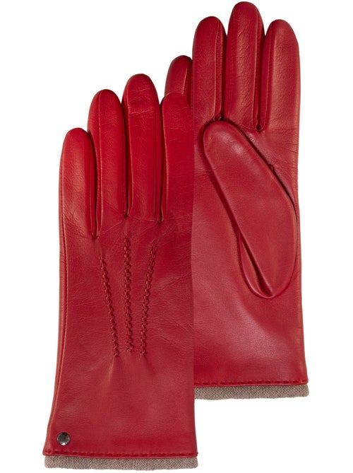 Gants en cuir d'agneau pleine fleur, doublés cachemire femme - Kiabi