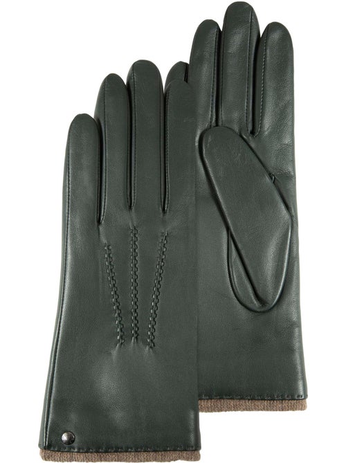 Gants en cuir d'agneau pleine fleur, doublés cachemire femme - Kiabi Gants en cuir d'agneau pleine fleur, doublés cachemire femme - Kiabi