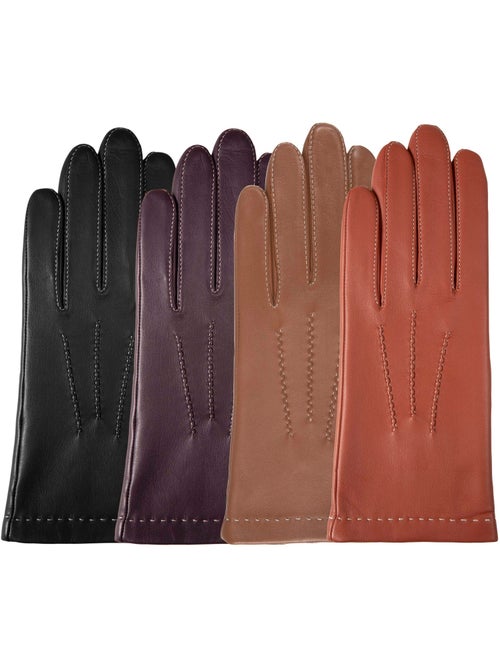 Gants en cuir d'agneau pleine fleur, doublés soie, tendance et modernes femme isotoner - Kiabi Gants en cuir d'agneau pleine fleur, doublés soie, tendance et modernes femme isotoner - Kiabi
