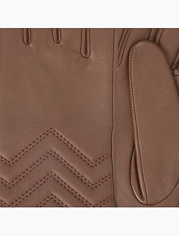 Gants en cuir d'agneau pleine fleur, doublés soie, tendance et modernes femme isotoner