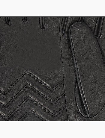 Gants en cuir d'agneau pleine fleur, doublés soie, tendance et modernes femme isotoner