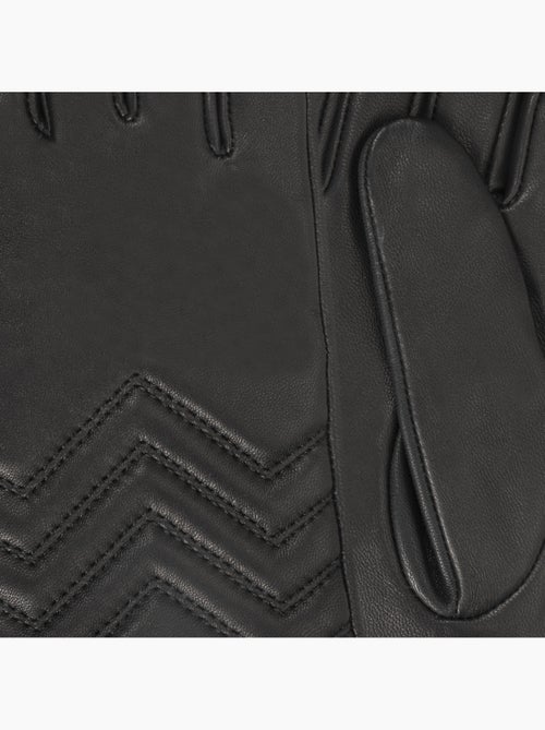 Gants en cuir d'agneau pleine fleur, doublés soie, tendance et modernes femme isotoner - Kiabi