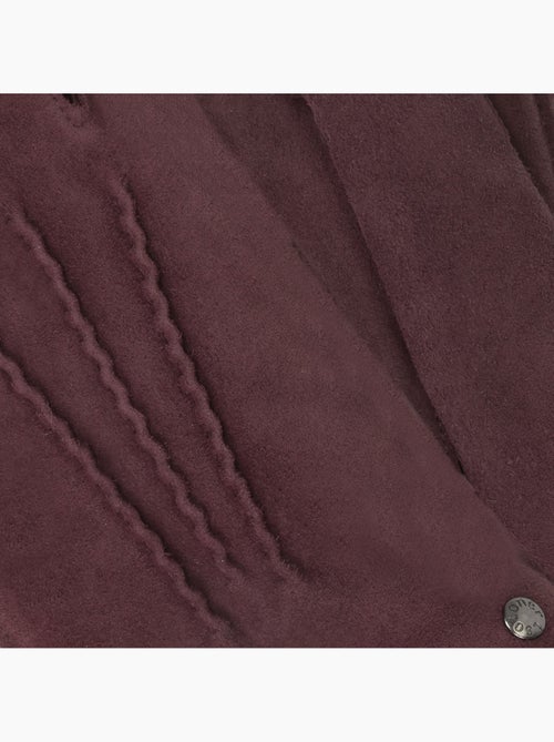 Gants en cuir de chèvre velours, doublés en imitation fourrure femme isotoner - Kiabi