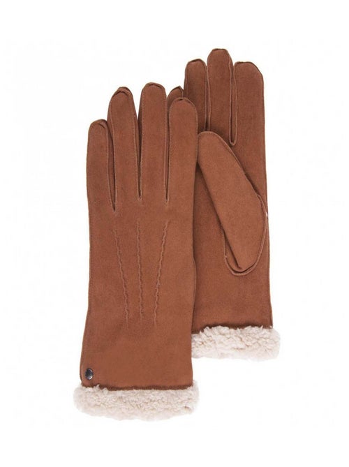 Gants en cuir de chèvre velours, doublés en imitation fourrure femme Isotoner - Kiabi