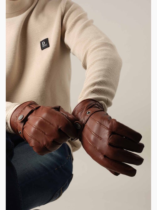 Gants en cuir lisse avec détails de surpiqûres 'Deeluxe' - Kiabi Gants en cuir lisse avec détails de surpiqûres 'Deeluxe' - Kiabi
