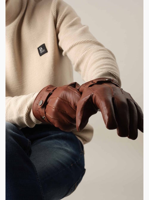 Gants en cuir lisse avec détails de surpiqûres 'Deeluxe' - Kiabi Gants en cuir lisse avec détails de surpiqûres 'Deeluxe' - Kiabi