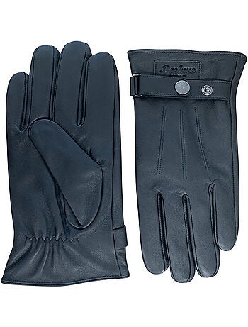 Gants en cuir lisse avec détails de surpiqûres 'deeluxe'