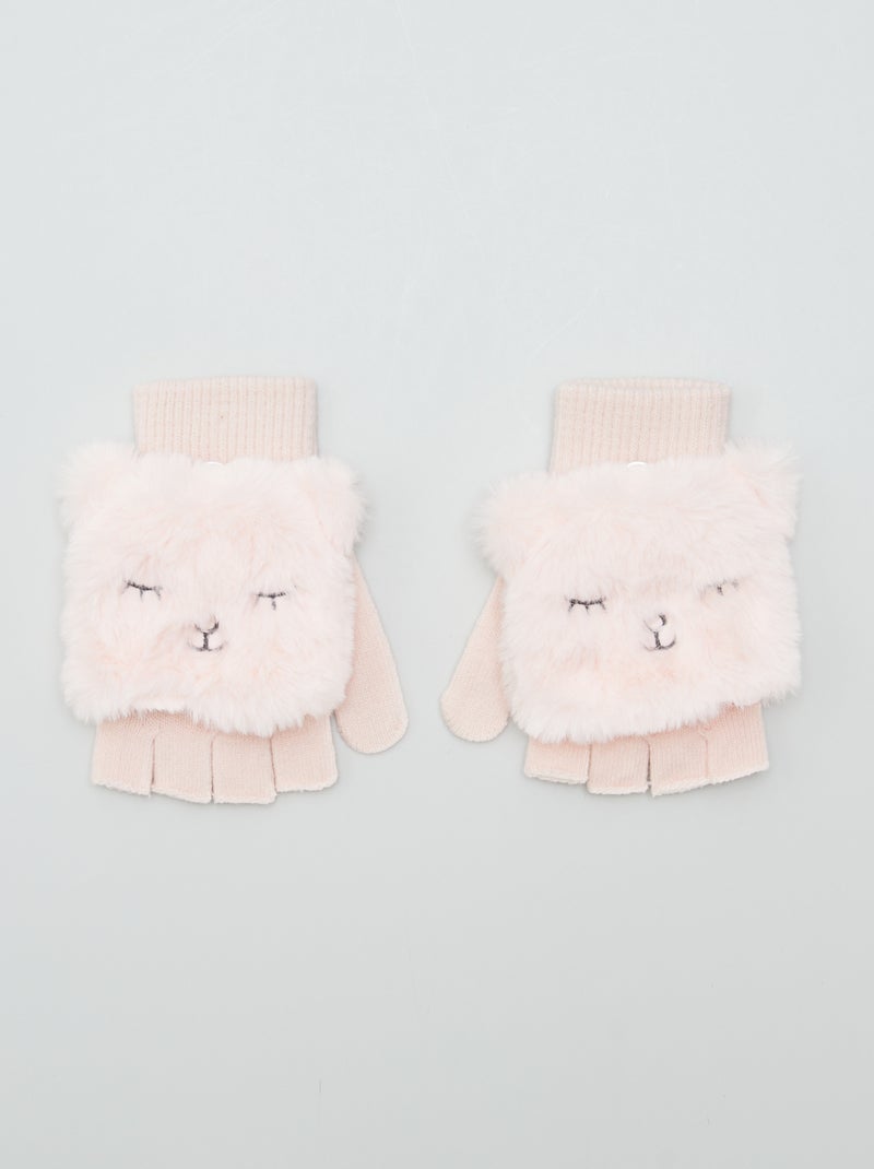 Gants en maille 'chat' Rose - Kiabi