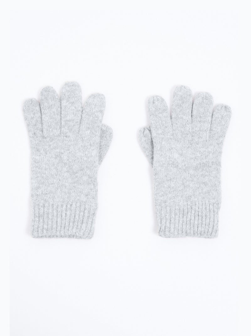 Gants en maille chaude avec laine - AFIBEL Gris chiné - Kiabi