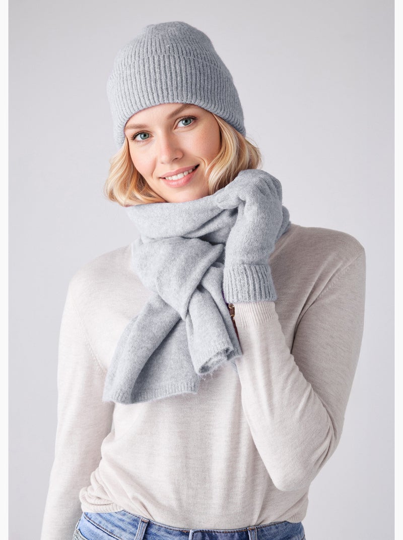 Gants en maille chaude avec laine - AFIBEL Gris - Kiabi