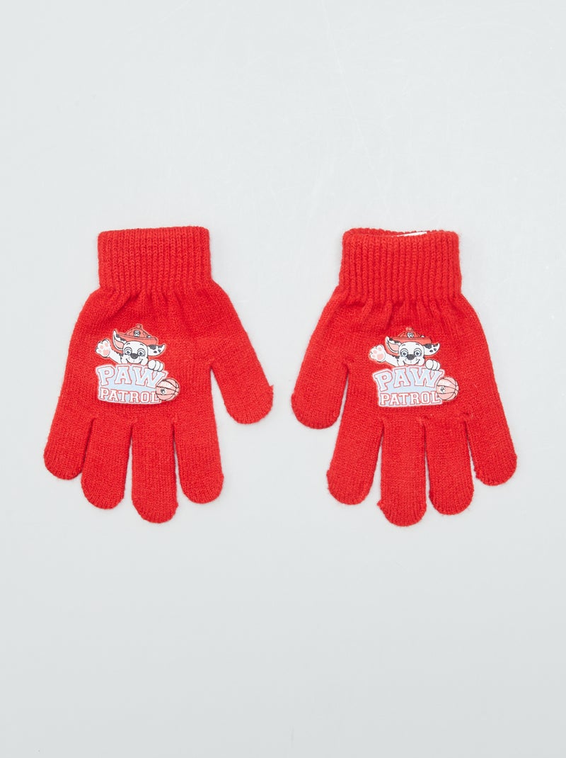 Gants en maille 'Pat 'Patrouille' Rouge - Kiabi