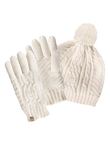 Gants en maille torsades - doublés polaire femme Isotoner