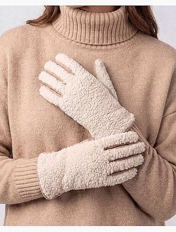Gants en sherpa, doublé chaud femme