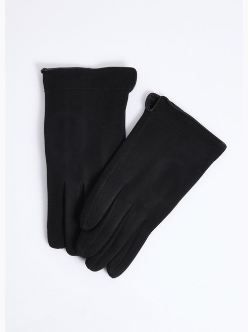 Gants en suédine, bord simili cuir - AFIBEL - Kiabi