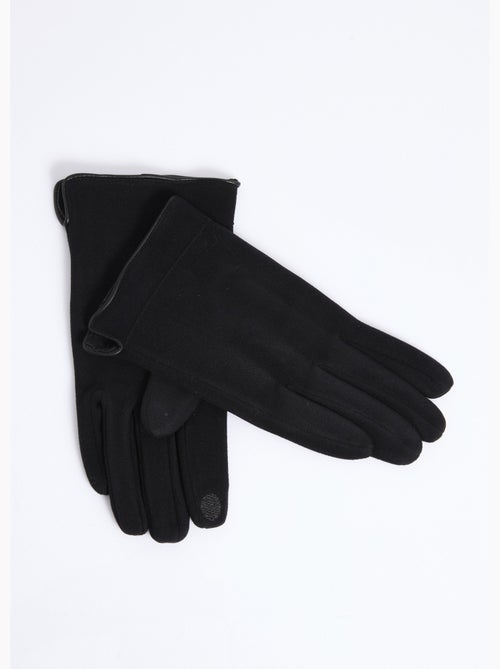 Gants en suédine, bord simili cuir - AFIBEL - Kiabi