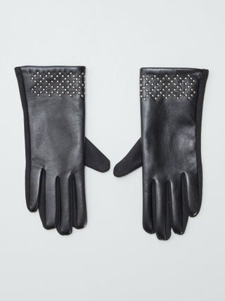 Gants en suédine et simili