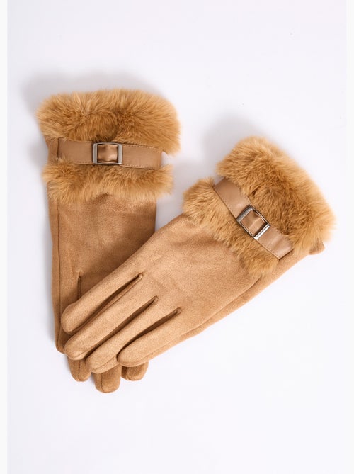 Gants en suédine poignet fourrure - afibel - Kiabi Gants en suédine poignet fourrure - afibel - Kiabi