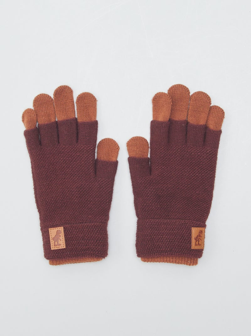 Gants et mitaines en maille Marron - Kiabi