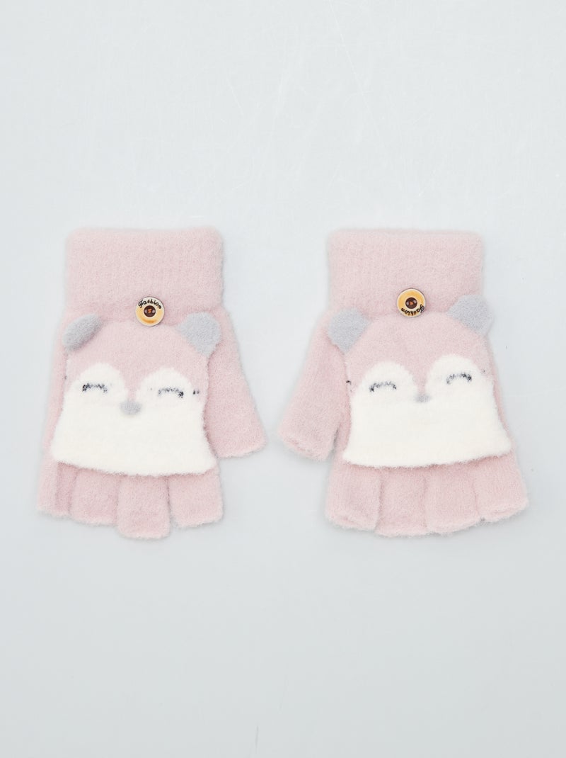 Gants et mitaines en maille Rose - Kiabi