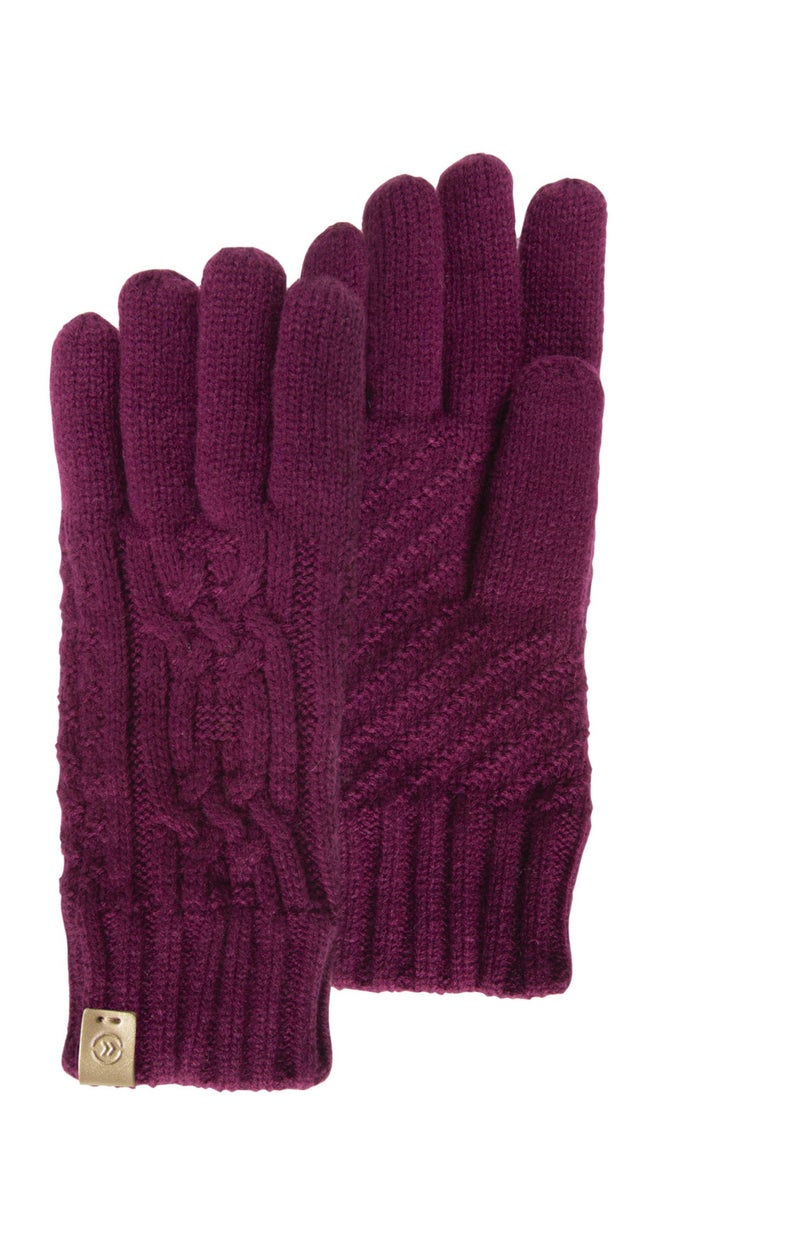 Gants Femme Maille D'aran Orchidée Violet - Kiabi