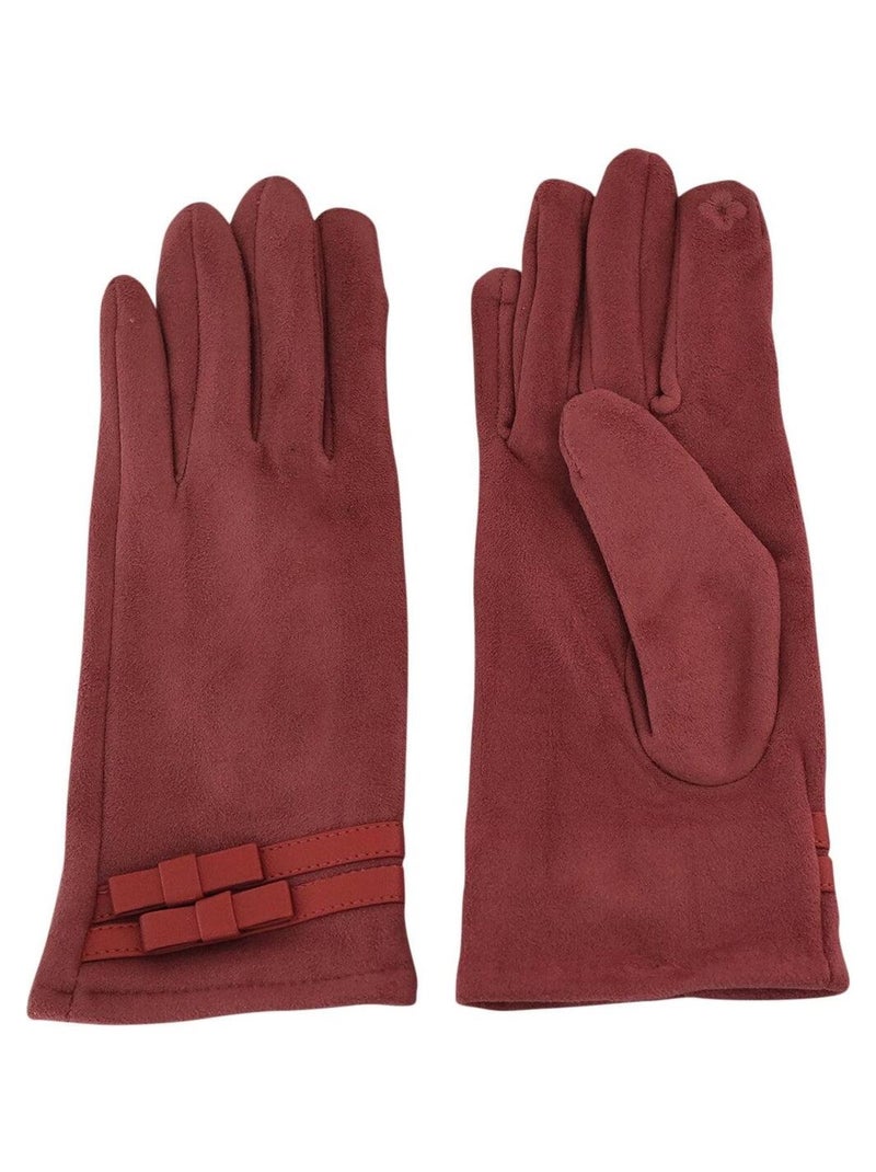 Gants femme petits nœuds Rose - Kiabi