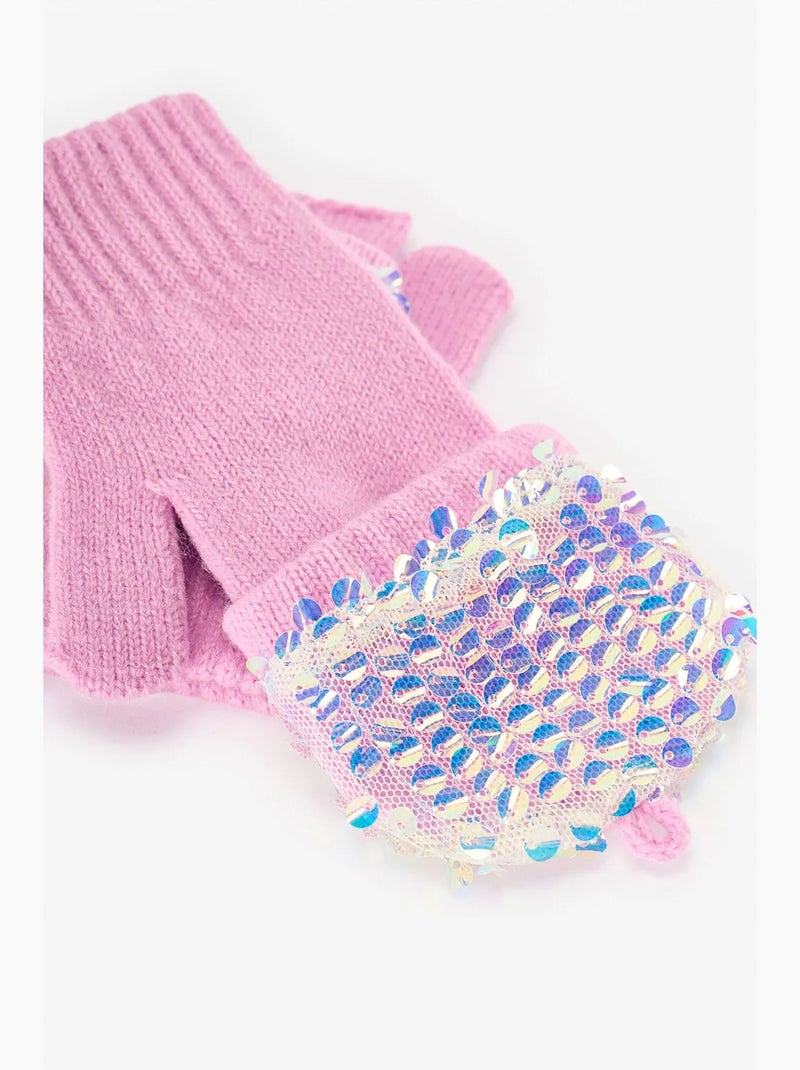 Gants fille à paillettes penti Rose - Kiabi