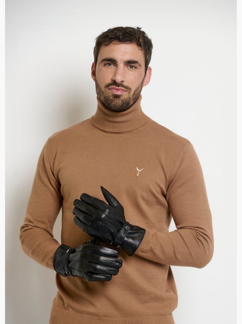 Gants homme en cuir patte poignet - AFIBEL - Kiabi