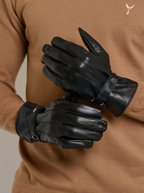Gants homme en cuir patte poignet - AFIBEL - Kiabi