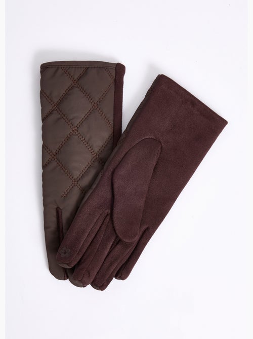 Gants matelassés surpiqués envers suédine - afibel - Kiabi Gants matelassés surpiqués envers suédine - afibel - Kiabi