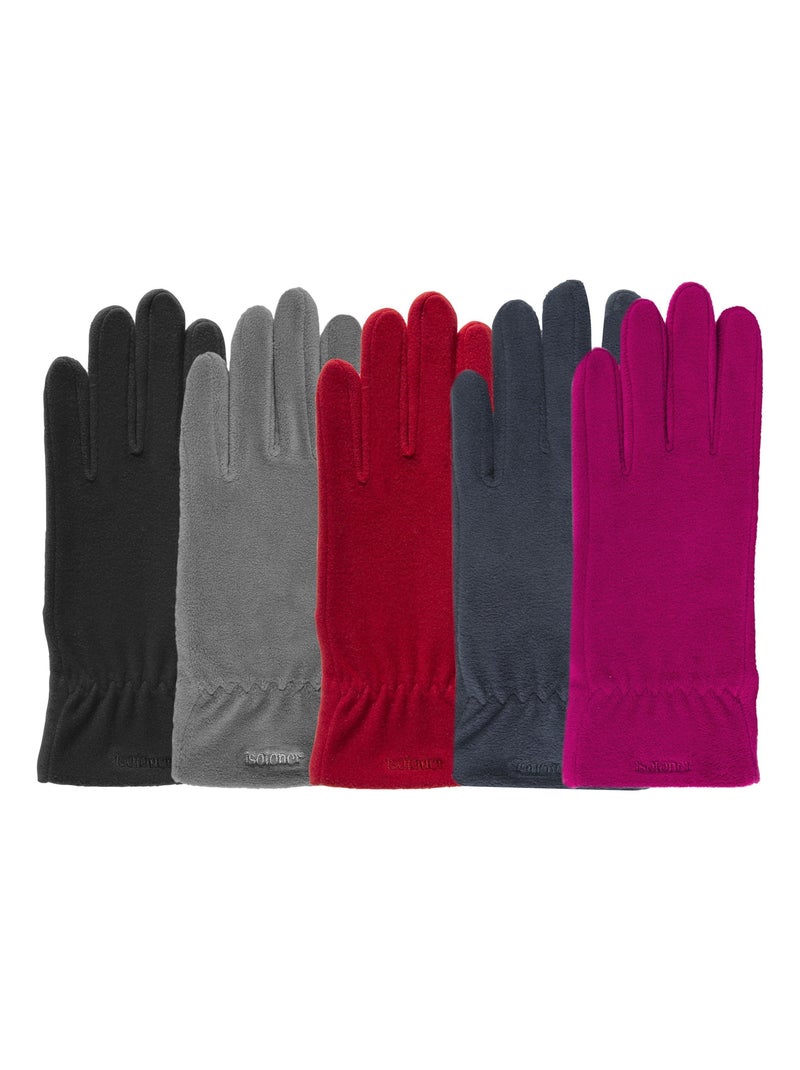 Gants résistants à l'eau, en polaire stretch, non doublés femme Isotoner Noir - Kiabi