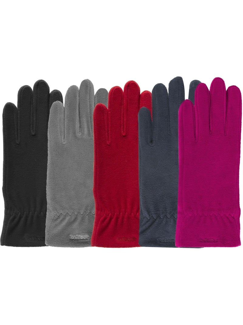 Gants résistants à l'eau, en polaire stretch, non doublés femme Noir - Kiabi