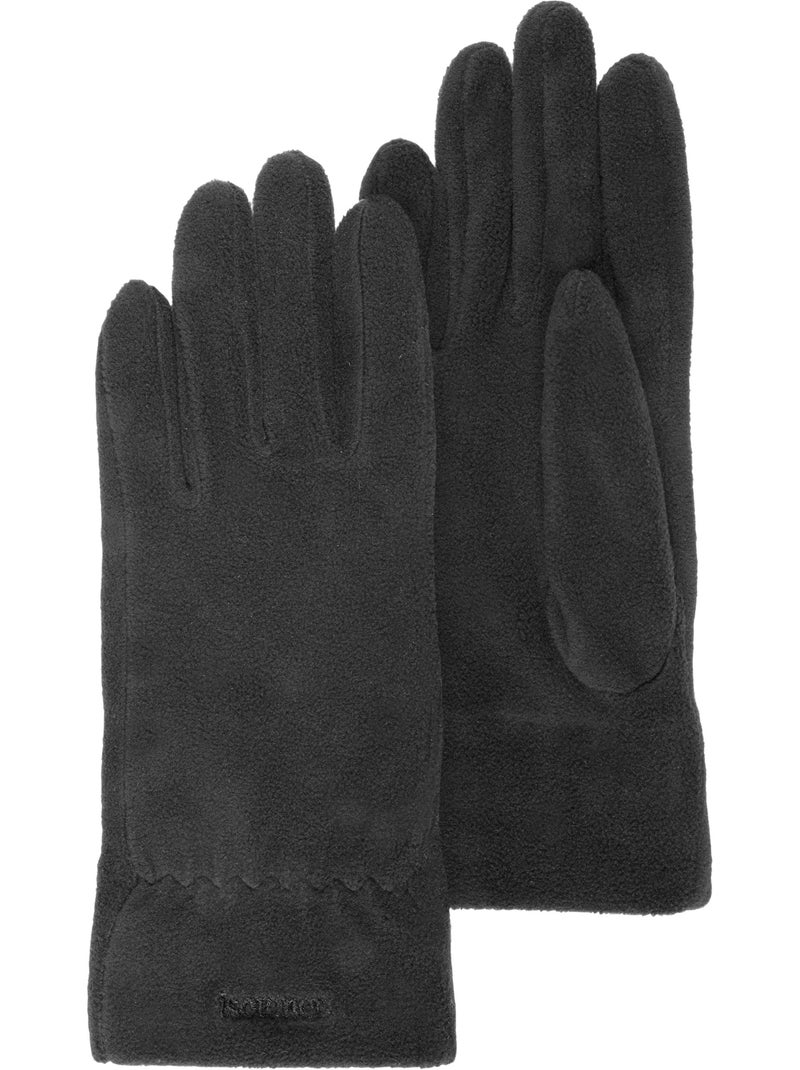Gants résistants à l'eau, en polaire stretch, non doublés femme Noir - Kiabi
