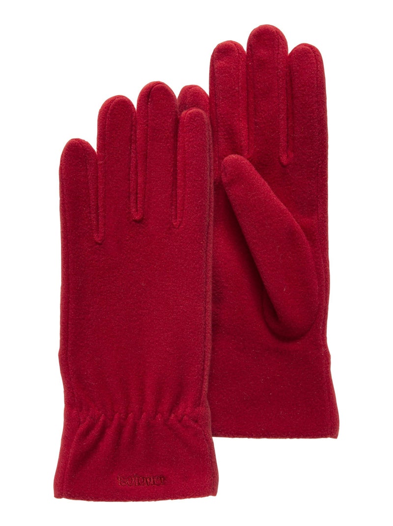 Gants résistants à l'eau, en polaire stretch, non doublés Rouge tomate - Kiabi