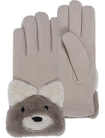 Gants suédine doublés imitation fourrure fille