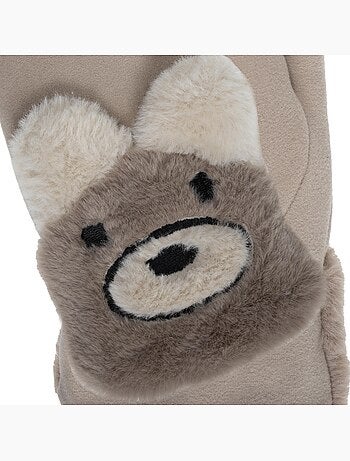 Gants suédine doublés imitation fourrure fille