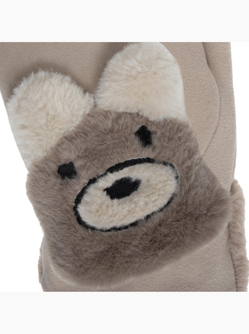 Gants suédine doublés imitation fourrure fille isotoner Beige - Kiabi