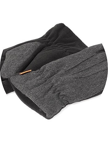 Gants tactiles bi-matières tissu/polaire - doublure flexible homme isotoner