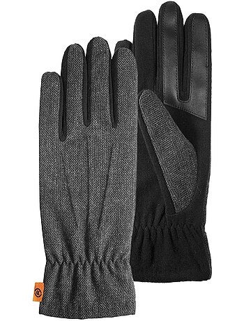 Gants tactiles bi-matières tissu/polaire - doublure flexible homme isotoner