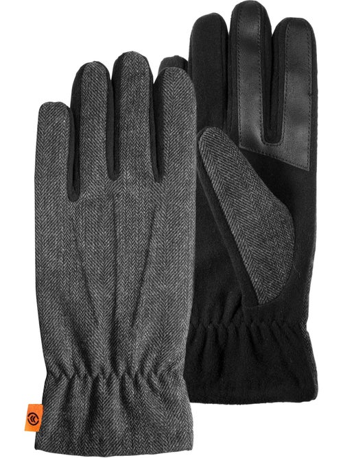 Gants tactiles bi-matières tissu/polaire - doublure flexible homme isotoner - Kiabi