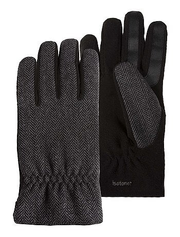 Gants tactiles, chauds doublés en polaire homme Isotoner