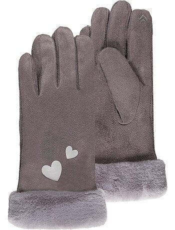 Gants tactiles, chauds, doublés imitation fourrure mixte enfant isotoner