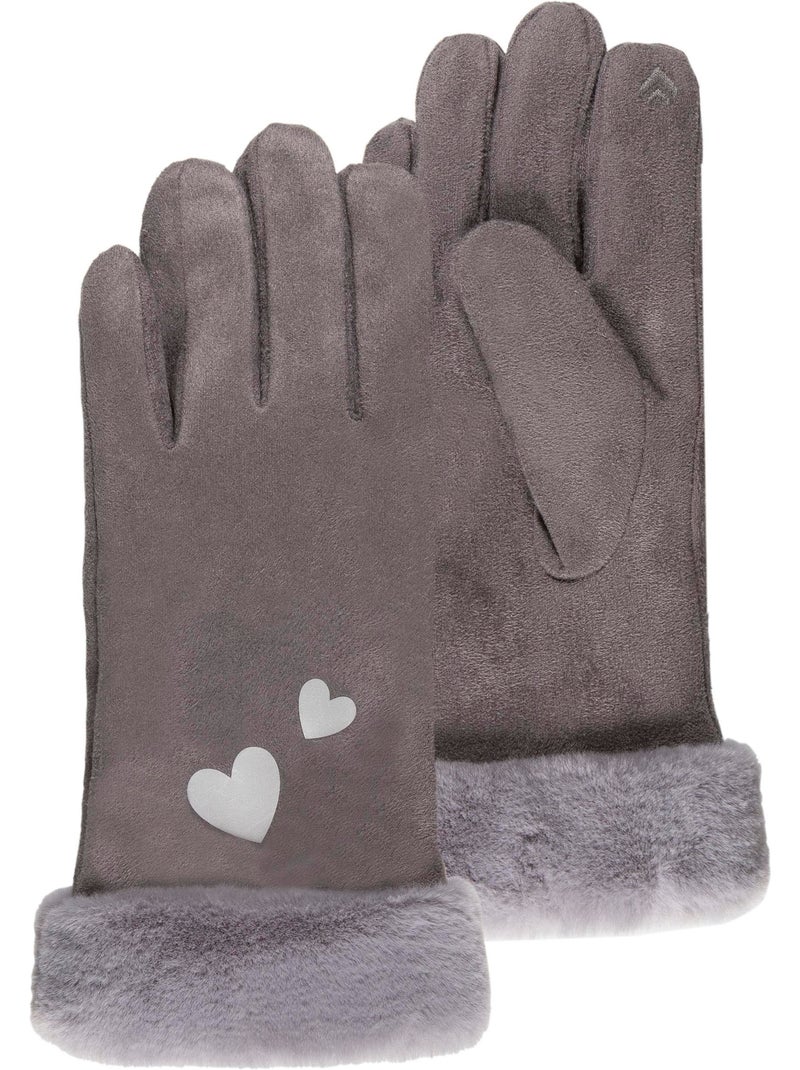 Gants tactiles, chauds, doublés imitation fourrure mixte enfant isotoner Gris Gris - Kiabi