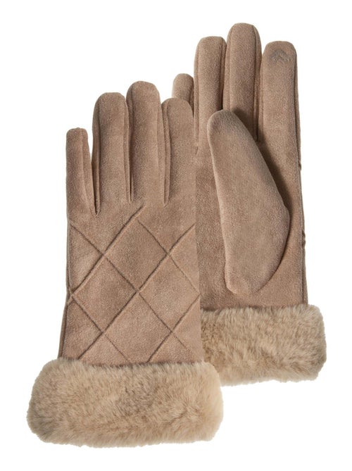 Gants tactiles, chauds, doublés imitation fourrure, taille unique femme Isotoner - Kiabi