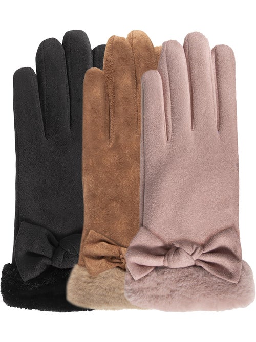 Gants tactiles, chauds, doublés imitation fourrure, taille unique femme isotoner - Kiabi Gants tactiles, chauds, doublés imitation fourrure, taille unique femme isotoner - Kiabi