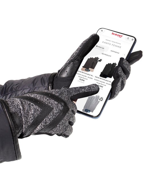 Gants tactiles, chauds, doublés imitation fourrure, taille unique femme isotoner - Kiabi Gants tactiles, chauds, doublés imitation fourrure, taille unique femme isotoner - Kiabi