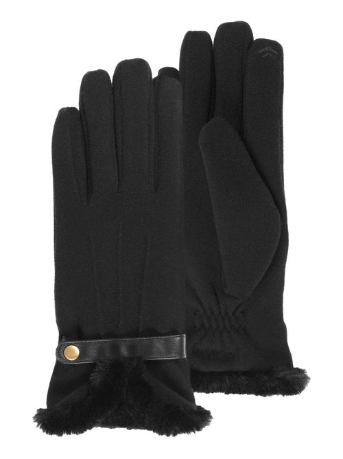 Gants tactiles, chauds, doublés imitation fourrure, taille unique femme Isotoner - Kiabi