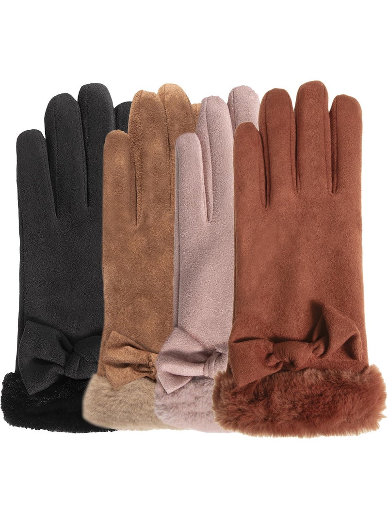 Gants tactiles, chauds, doublés imitation fourrure, taille unique femme Isotoner Orange - Kiabi